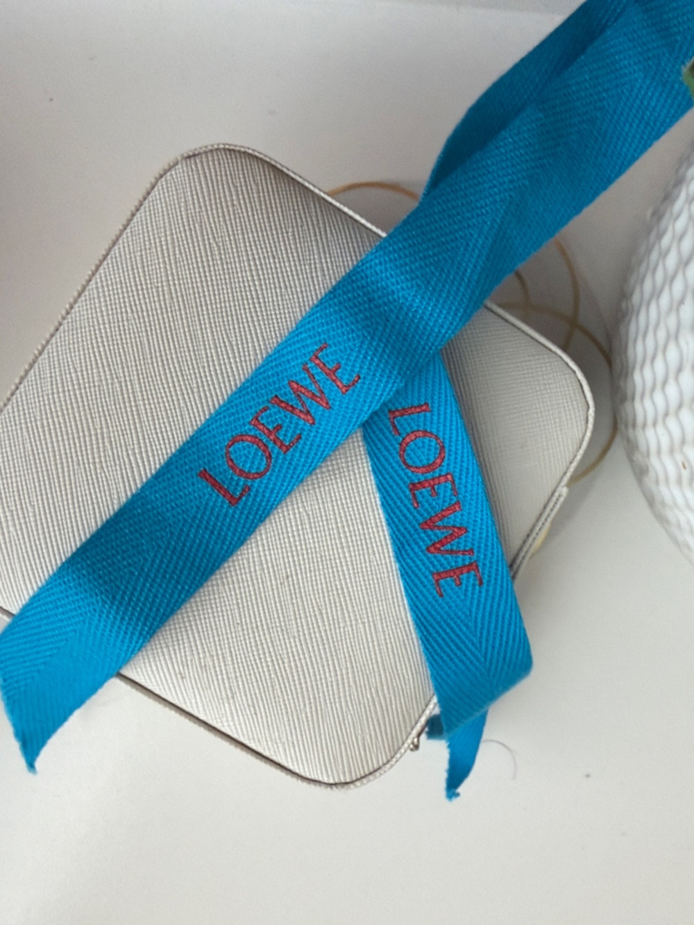Loewe Turquoise Blue Branded Ribbon Accent
